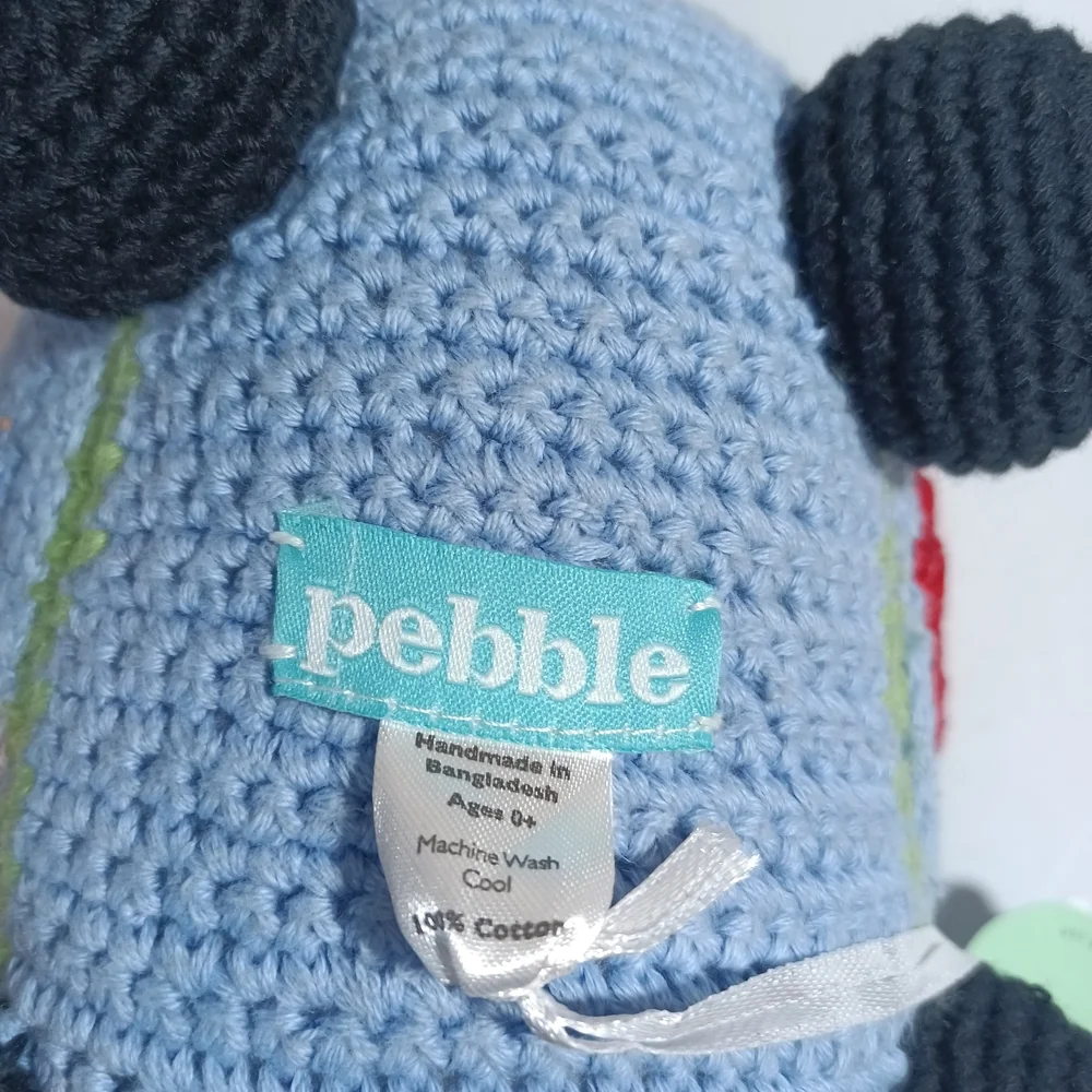 Pebble Crochet Toy Bus Baby Rattle Camper Volkswagon Van New
